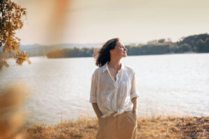 woman enjoying the sunshime